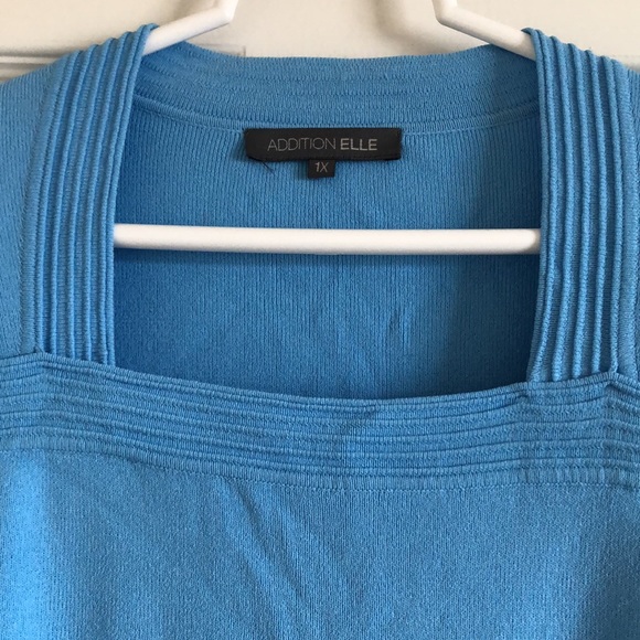 🩵 ADDITIONELLE Blue 3/4 Sleeve Square Neck Top - Picture 2 of 8